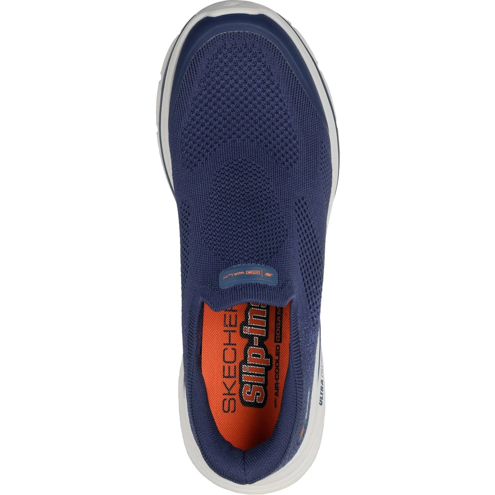 Skechers Mens Go Walk 8 Pelayo Trainers Navy/Orange - Image 3