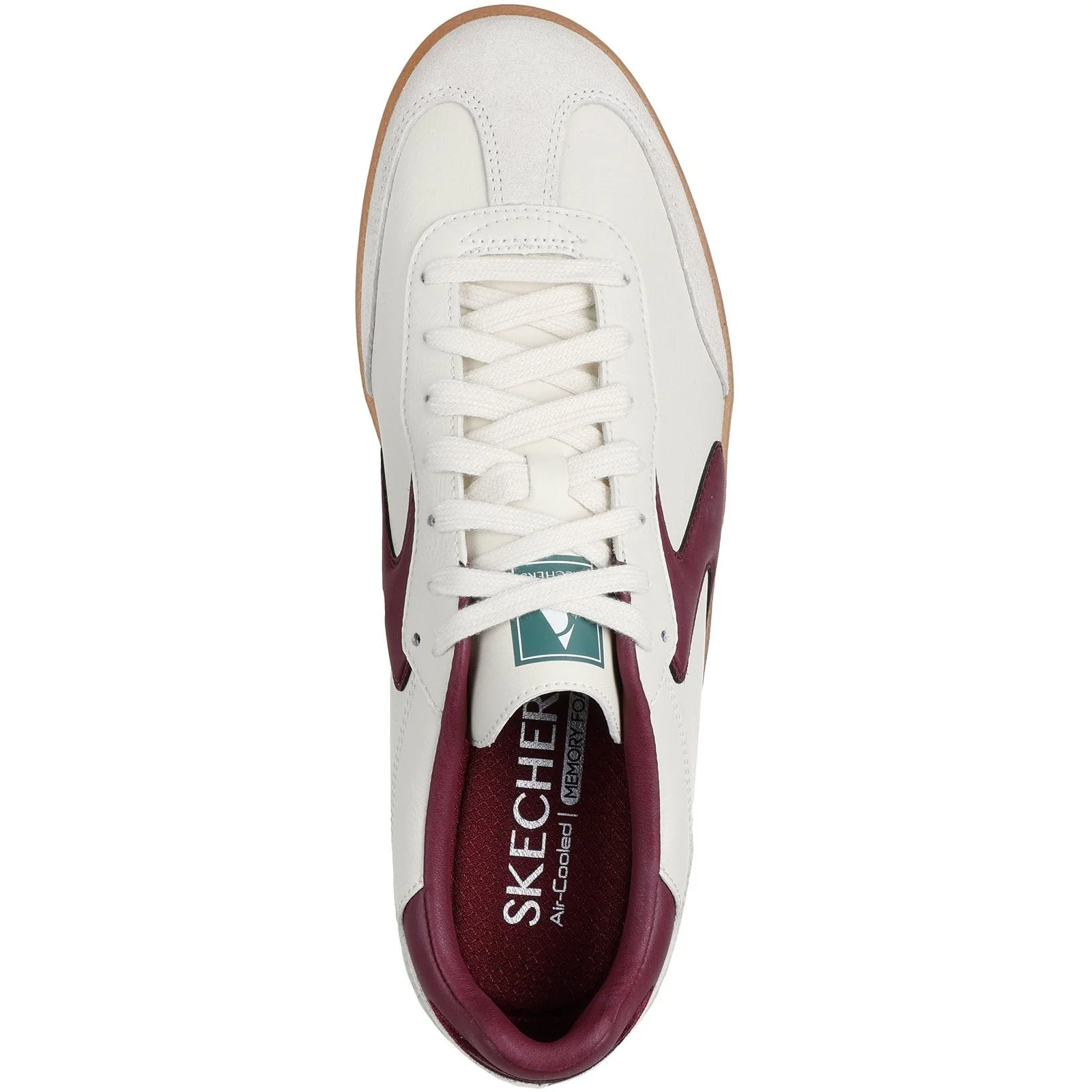Skechers Mens Hotshot Pyke Trainer Natural/Burgundy - Image 3