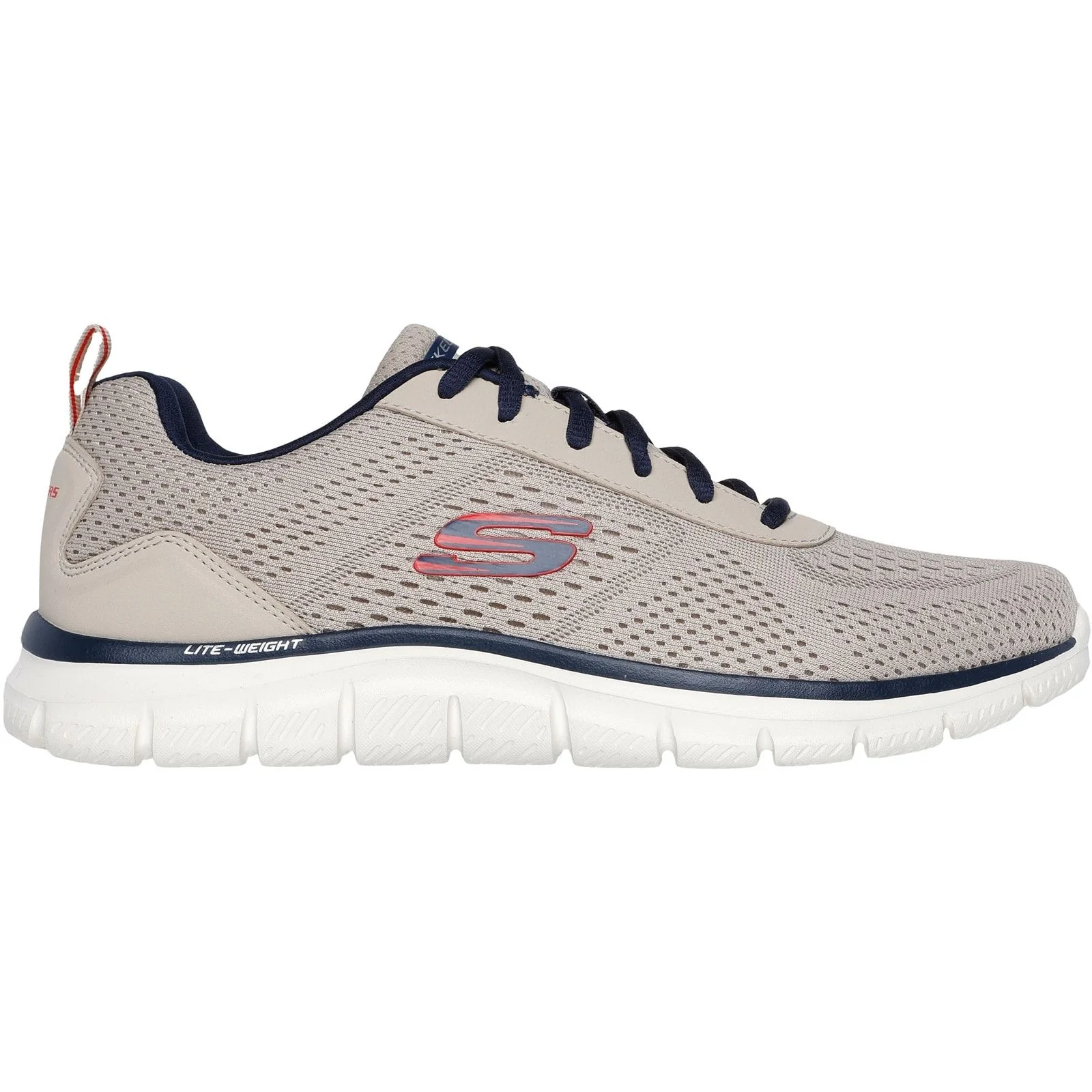 Skechers Mens Track Leshur Shoes Taupe/Navy