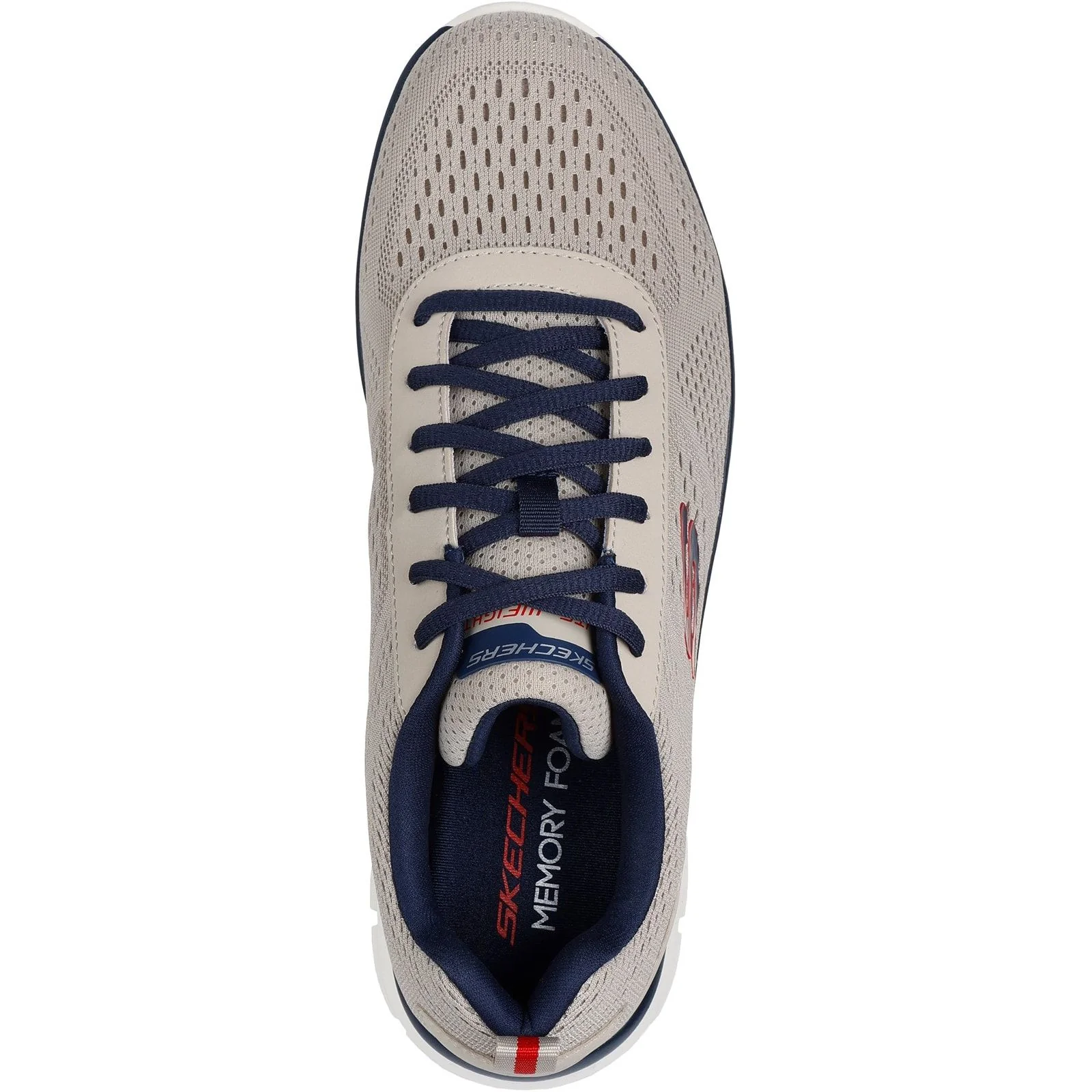 Skechers Mens Track Leshur Shoes Taupe/Navy - Image 4