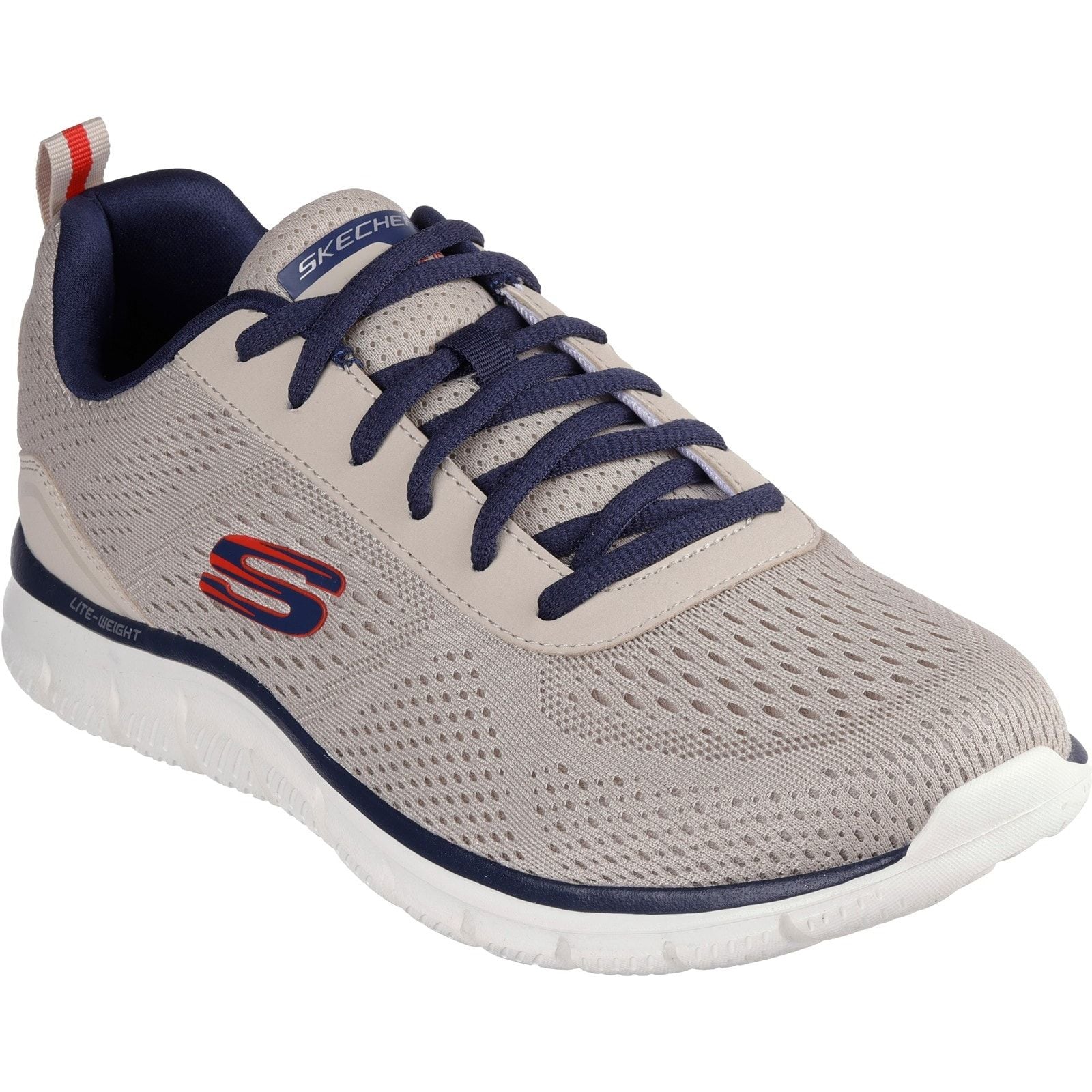 Skechers Mens Track Leshur Shoes Taupe/Navy - Image 5