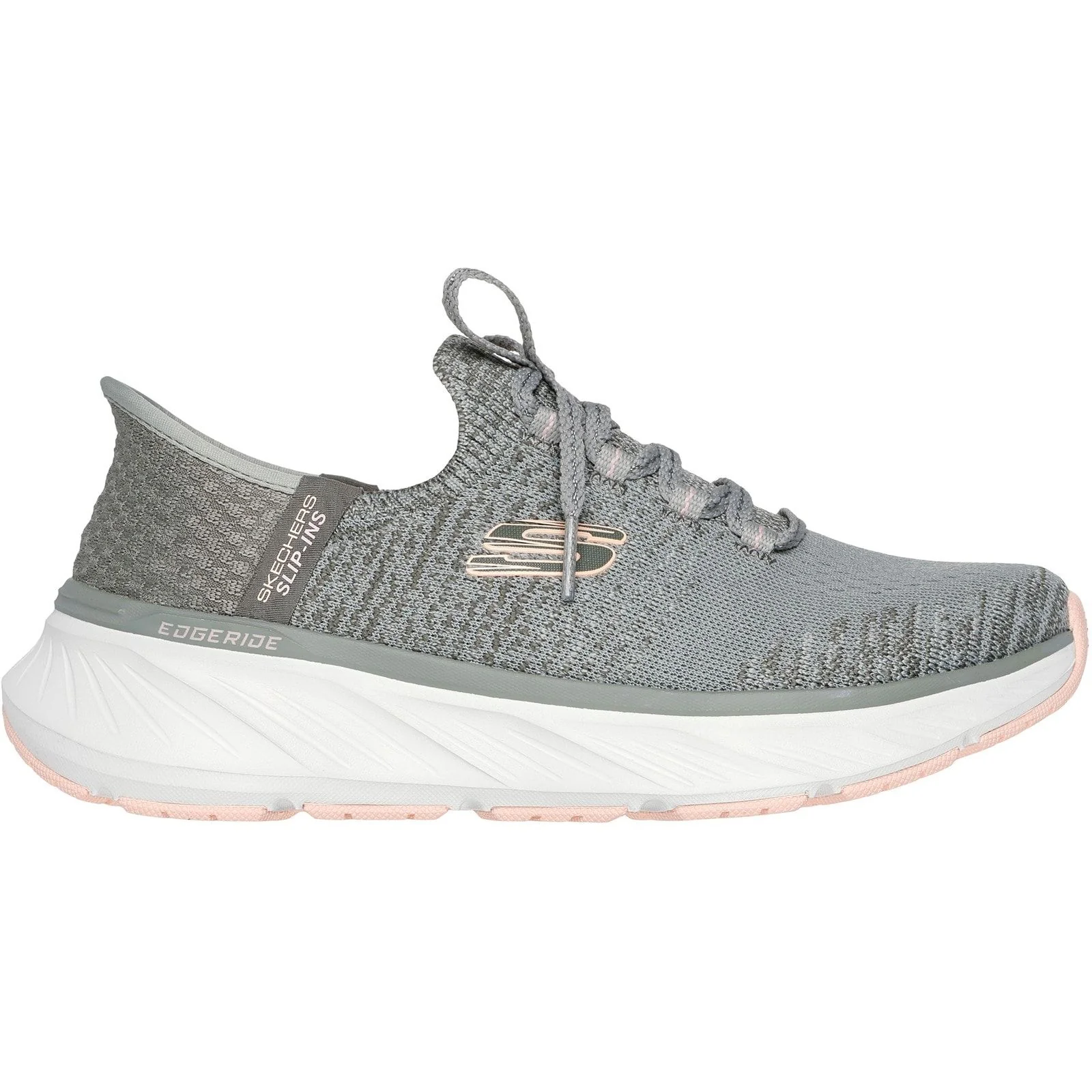 Skechers Womens Edgeride Impression Shoes Green/Orange