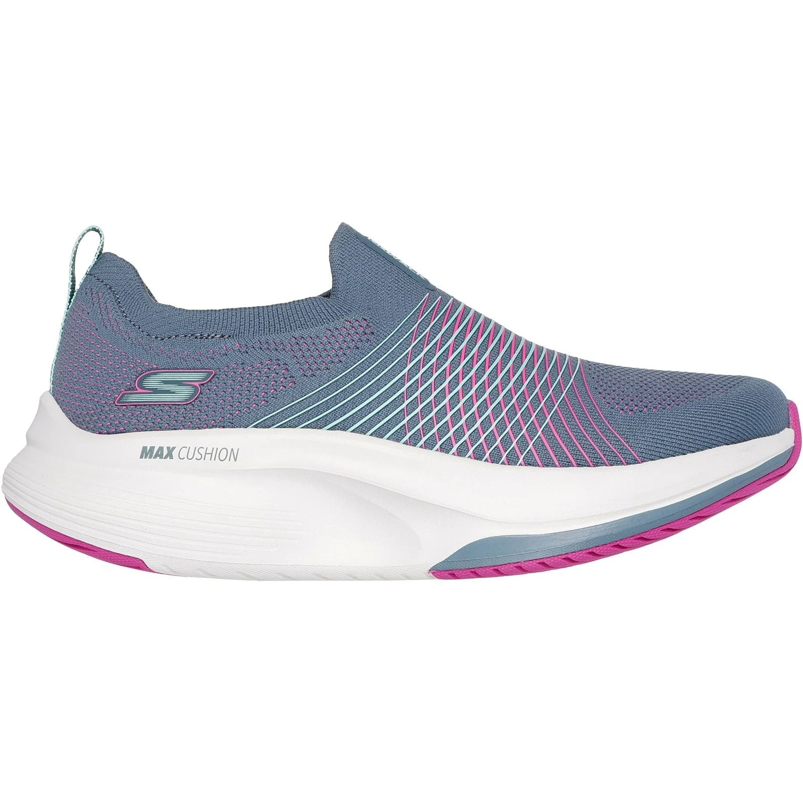 Skechers Womens GO WALK Max Walker Sally Shoes Charcoal/Purple