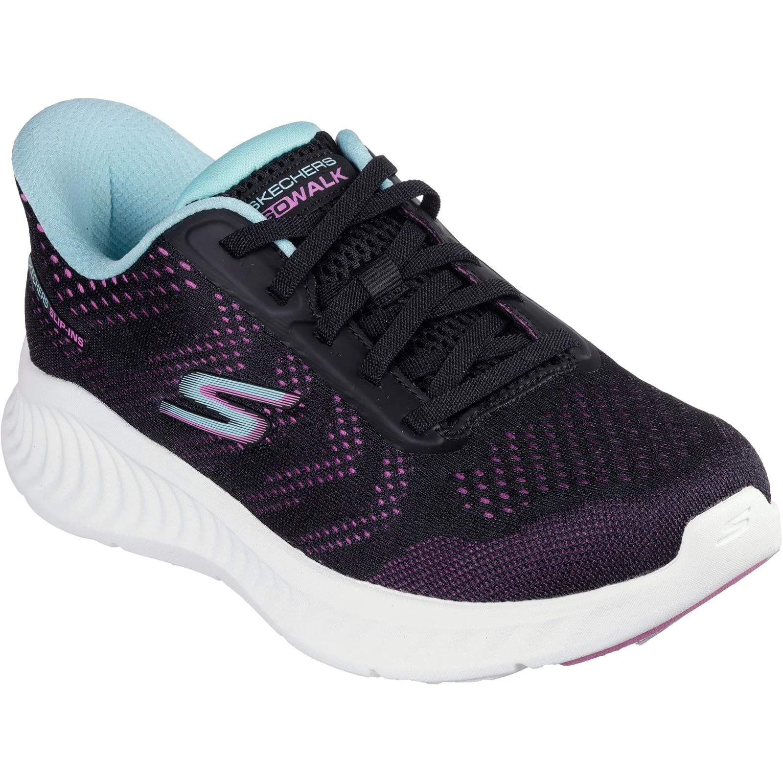 Skechers Womens Go Walk Now Khloe Trainers Black/Purple - Image 5