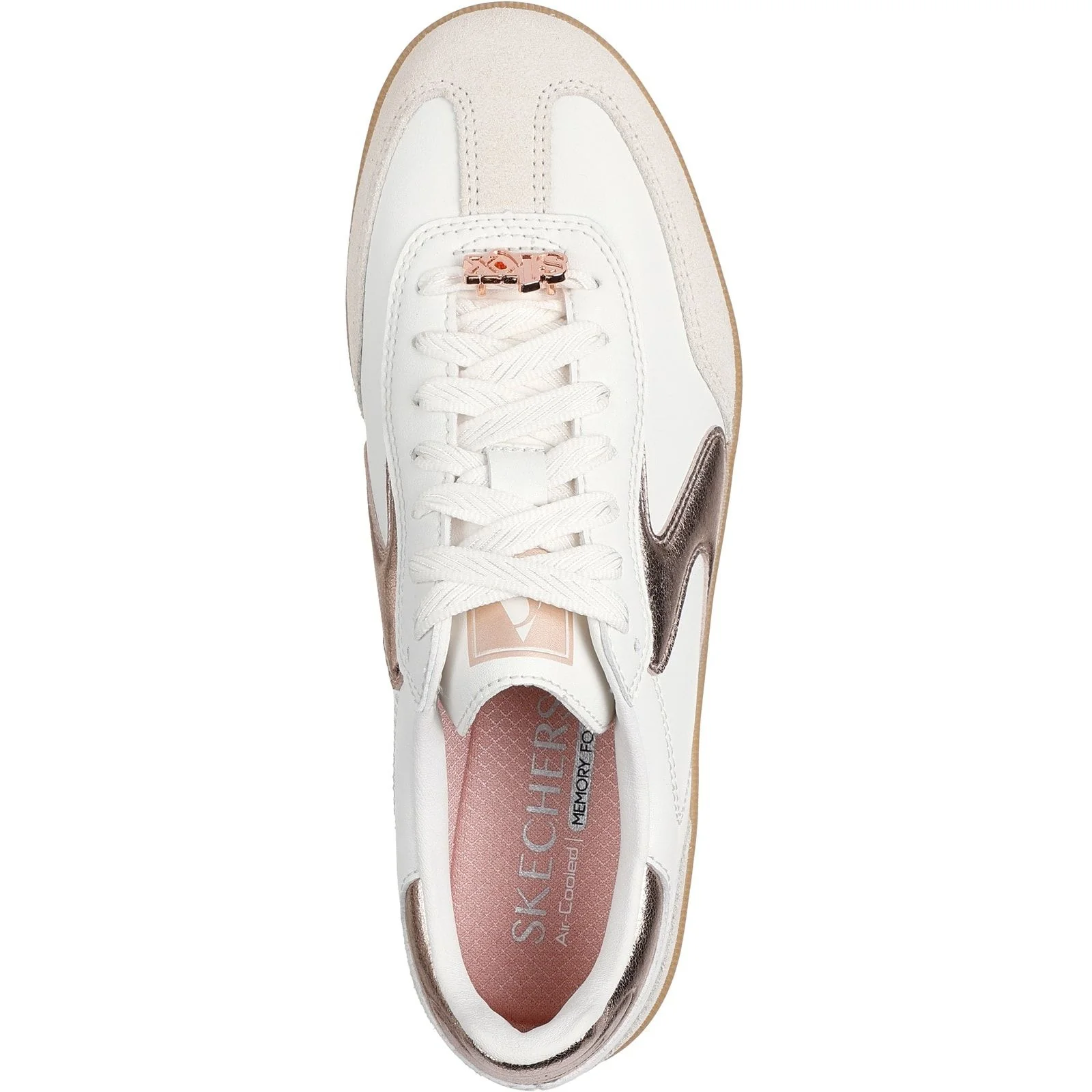 Skechers Womens Hotshot Cool Glow Trainer White/Rose Gold - Image 3