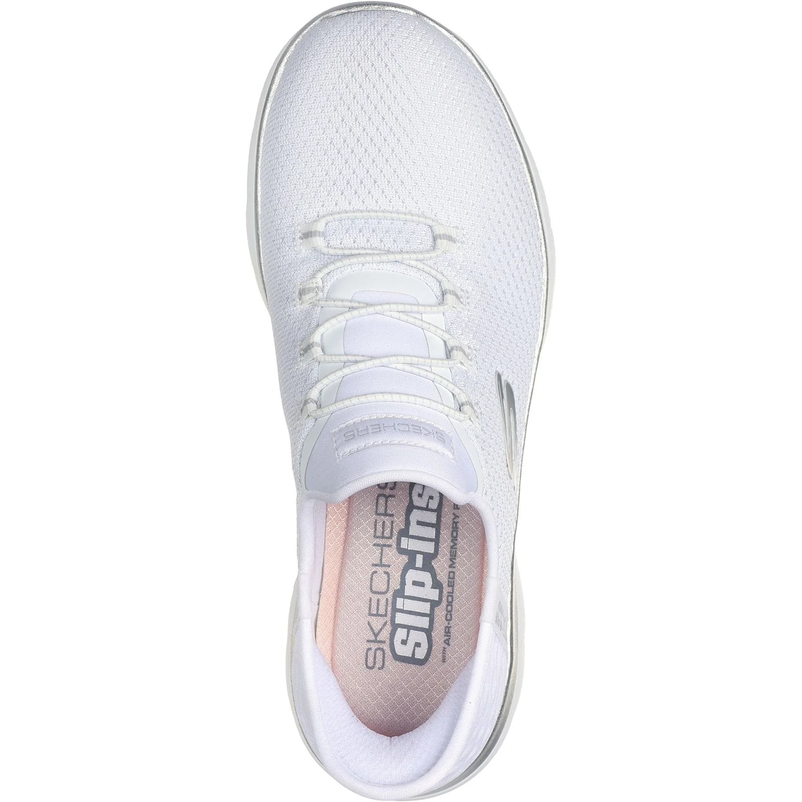 Skechers Womens Summits Diamond Dream Trainer White/Silver - Image 3