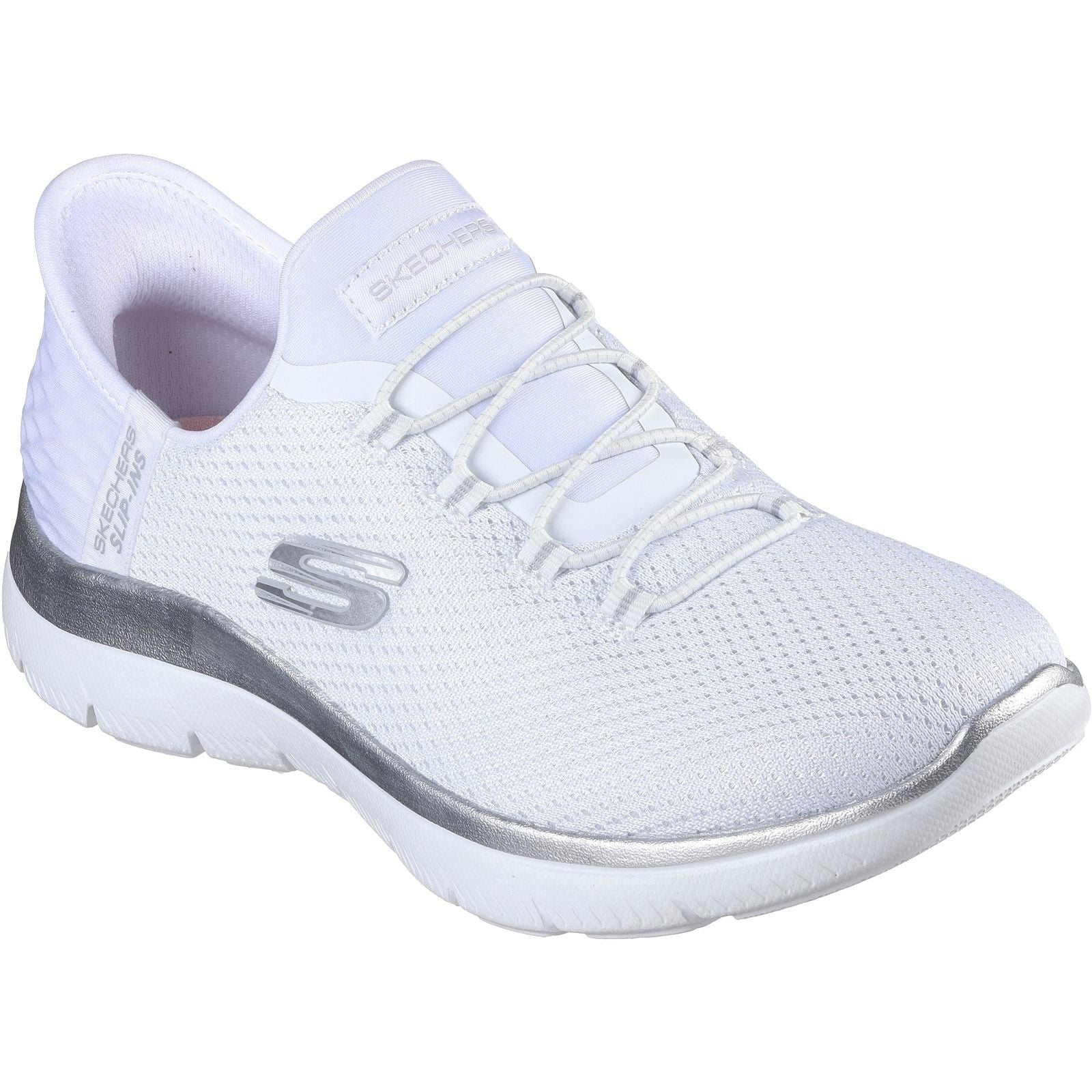 Skechers Womens Summits Diamond Dream Trainer White/Silver - Image 5