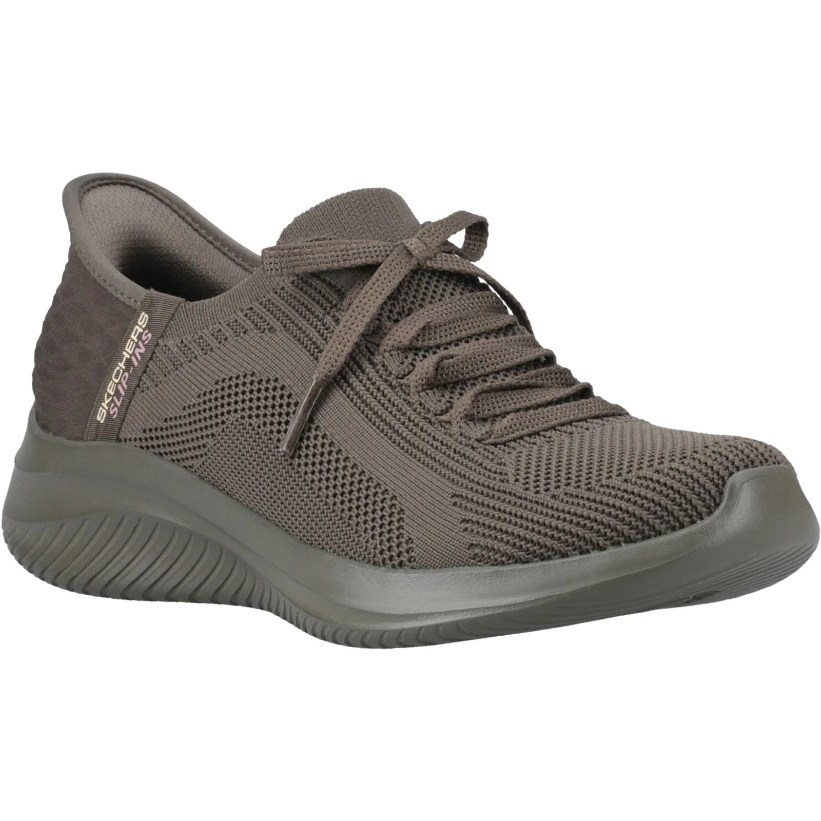 Skechers Womens Ultra Flex 3.0 Pure Color Trainers Olive - Image 6