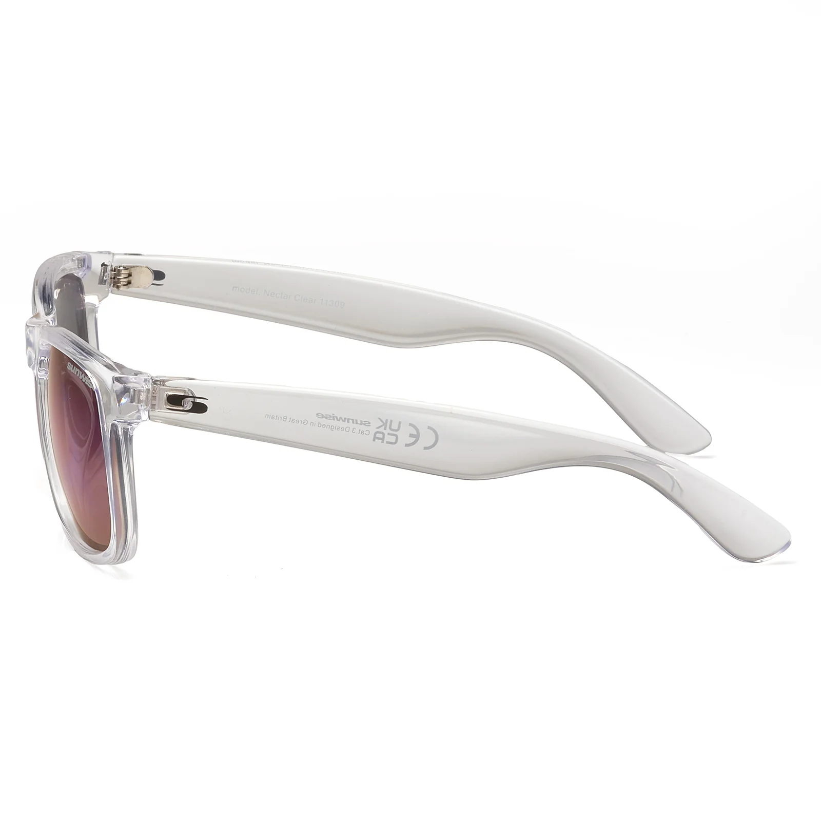 Sunwise Nectar Lifestyle Sunglasses - Clear with Blue Platinum Lenses - Image 3
