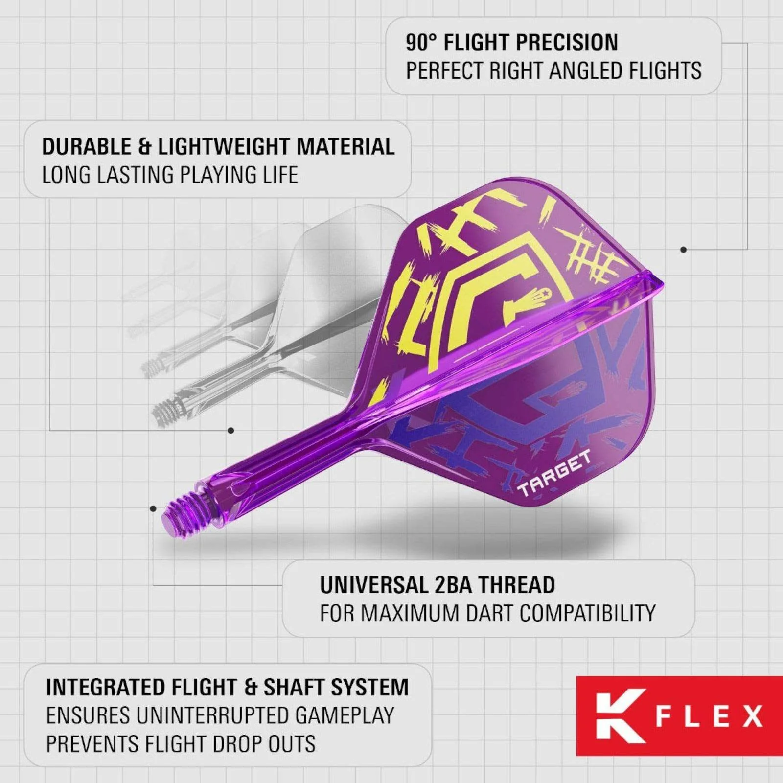 Target Darts Luke Littler The Nuke World K-Flex Flights 26mm - Image 3