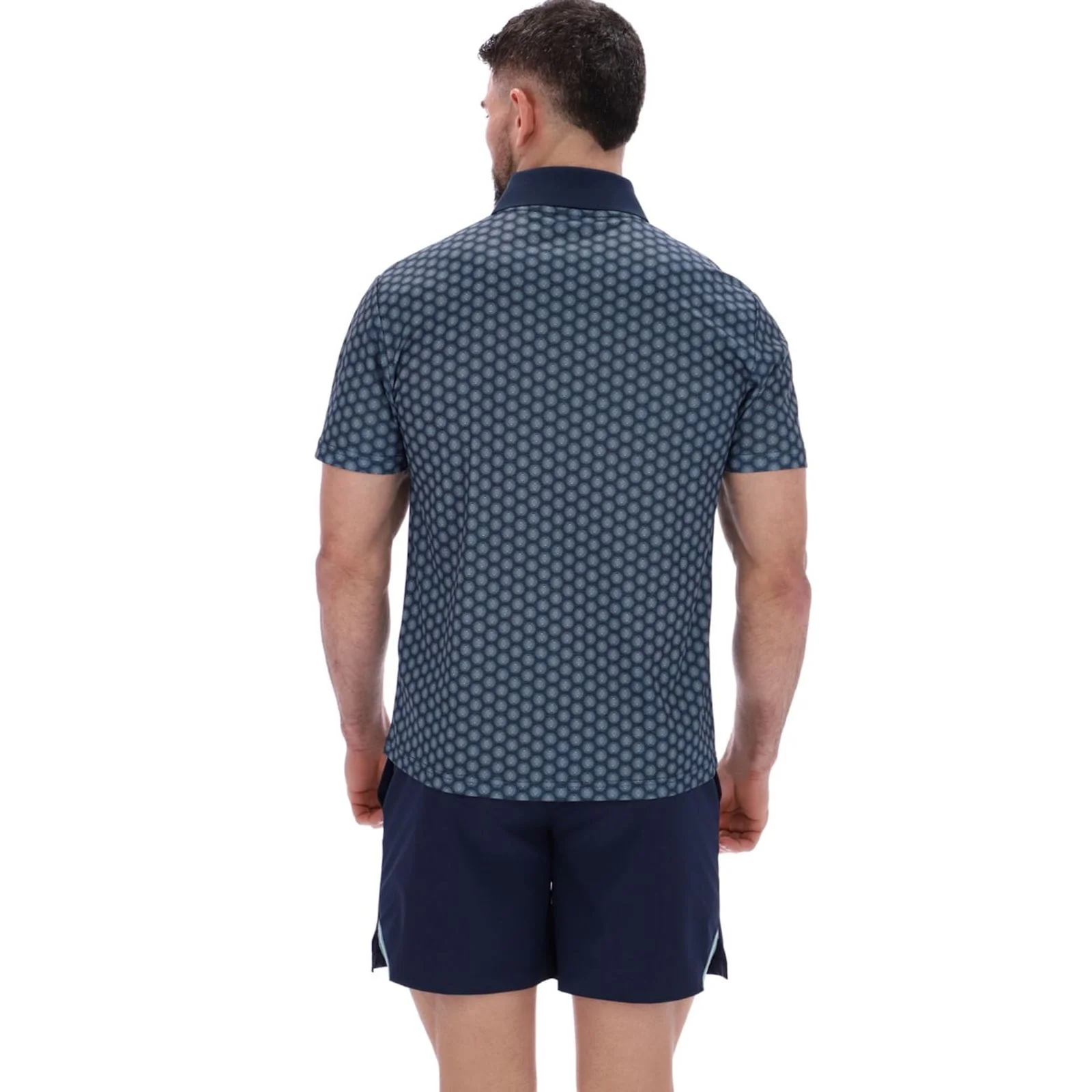 Ted Baker Sport Mens JAYDEN Printed Tennis Polo Shirt Navy - Image 2