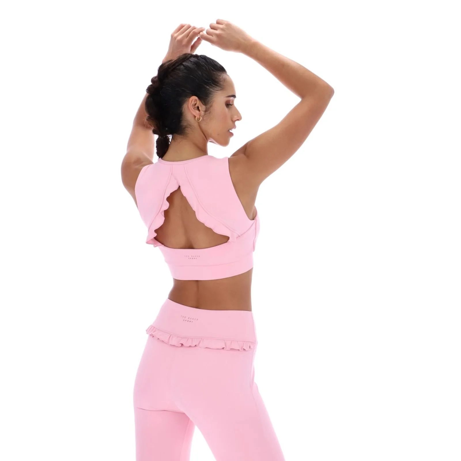 Ted Baker Sport Womens ARIA Ruffle Yoga Bra Pale Pink - Image 2