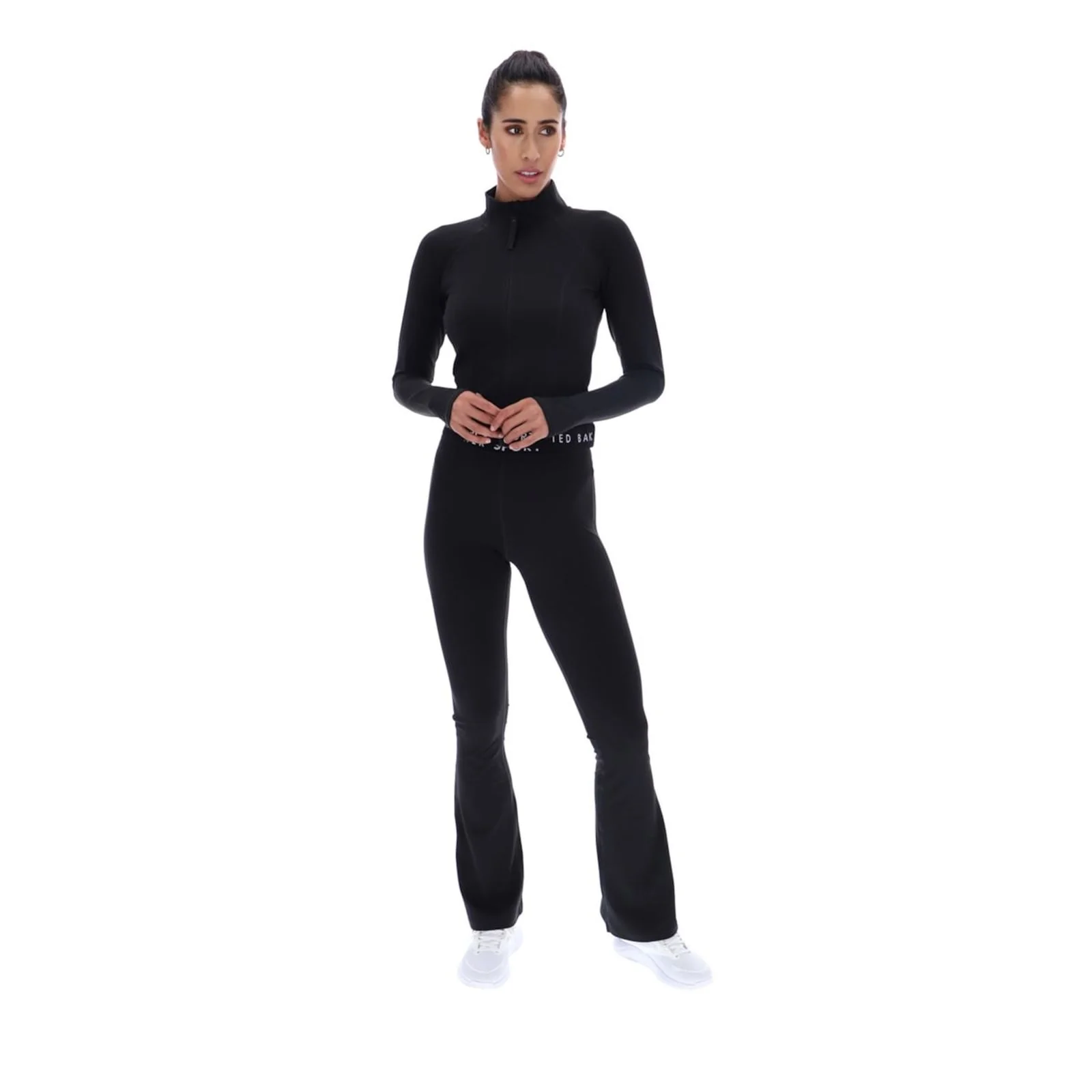 Ted Baker Sport Womens MARIE Essentials Cropped Zip Up Jacket Black - Image 3