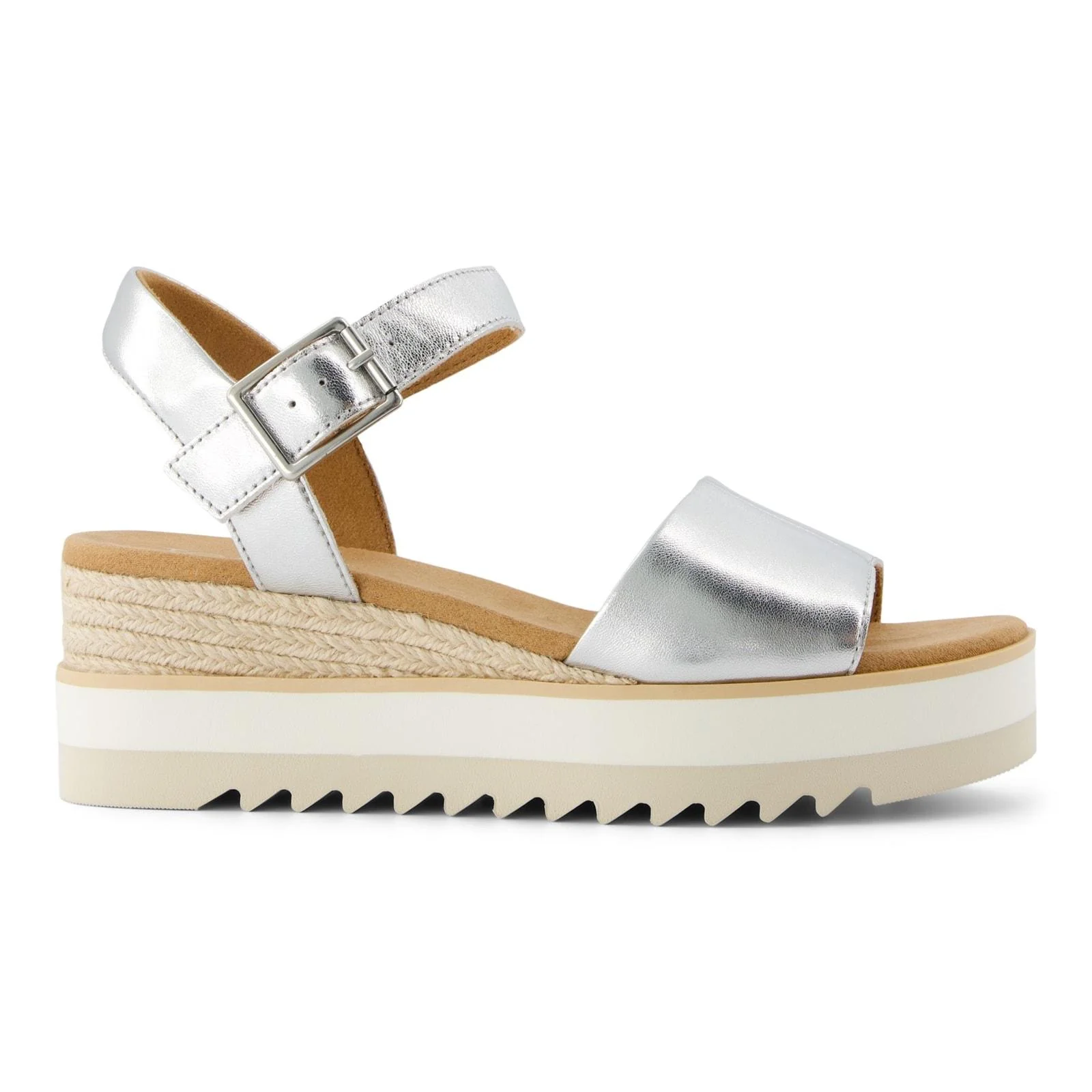 TOMS Womens Diana Wedge Silver