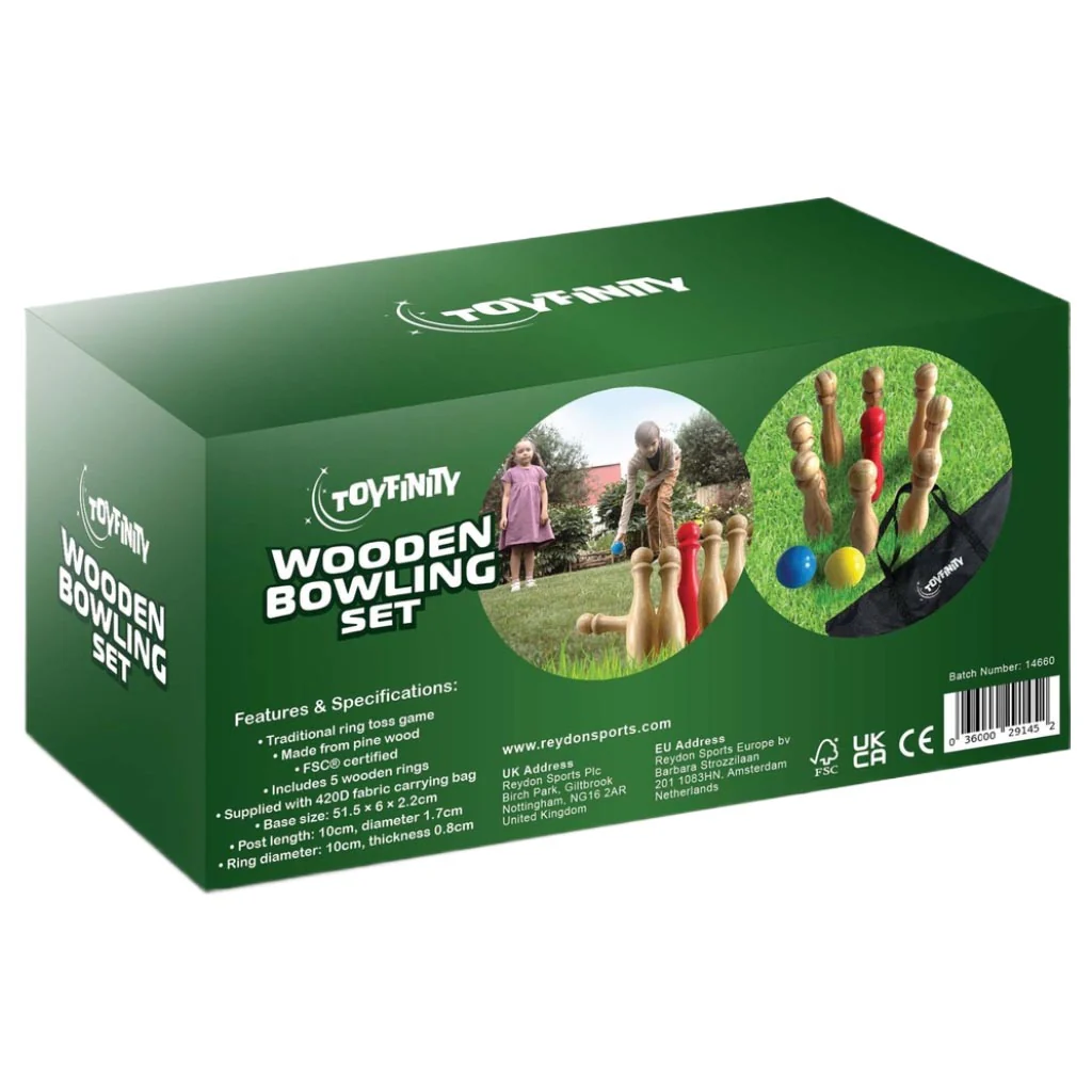 Toyfinity Wooden Bowling Game Set - Image 2