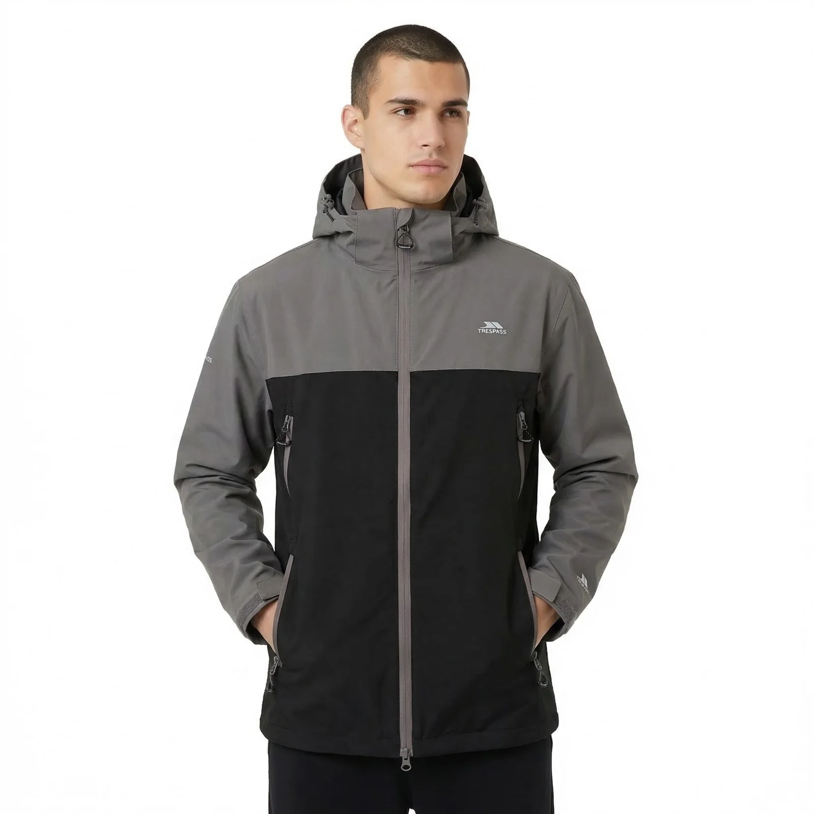 Trespass Mens Fahamore Waterproof Jacket Storm Grey