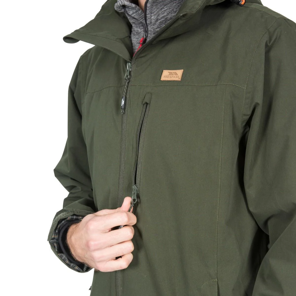 Trespass Mens Weir Waterproof Jacket Olive - Image 5