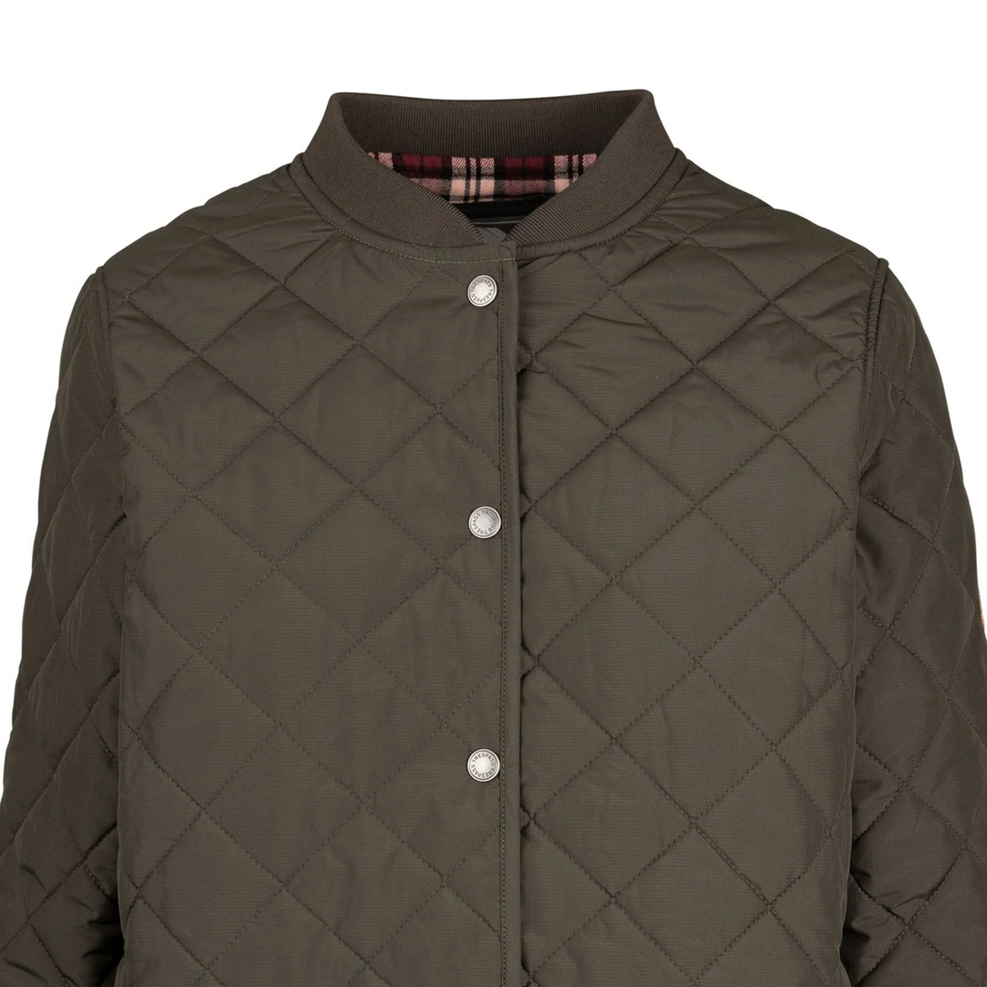 Trespass Womens Oversee Padded Jacket Dark Khaki - Image 4