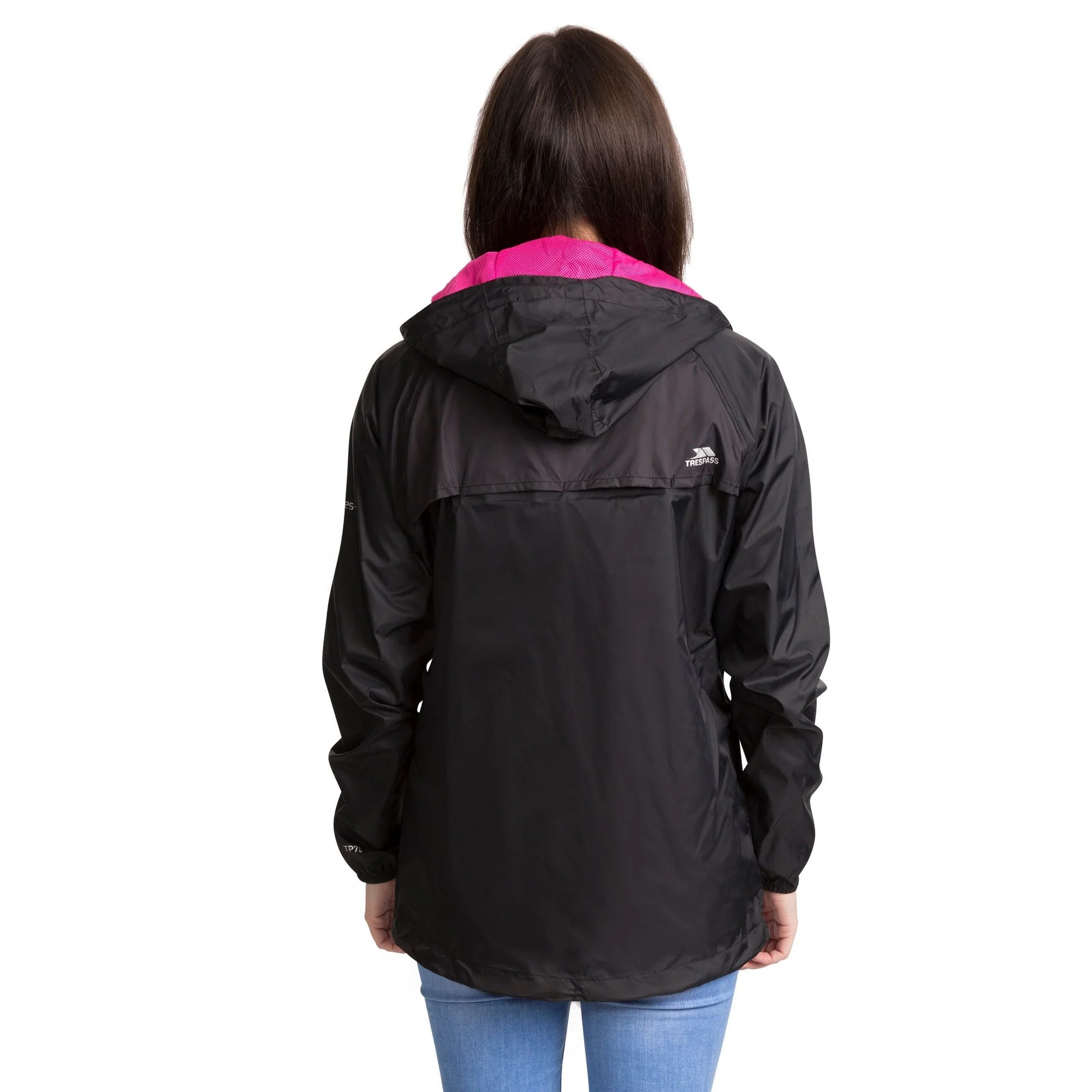 Trespass Womens Qikpac Packaway Waterproof Jacket Black - Image 3