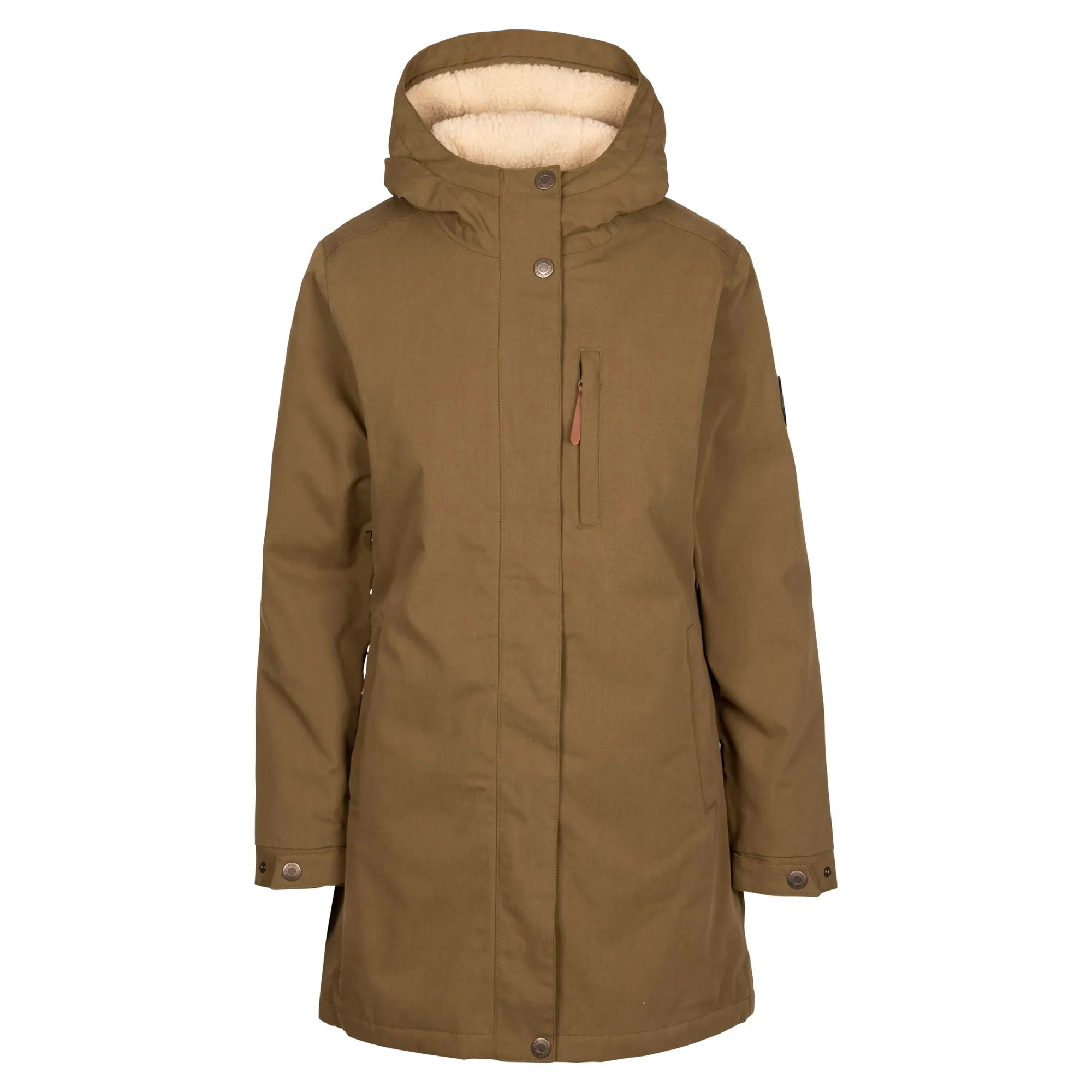 Trespass Womens Risha TP50 Fleece Lined Waterproof Jacket Dark Olive - Image 3