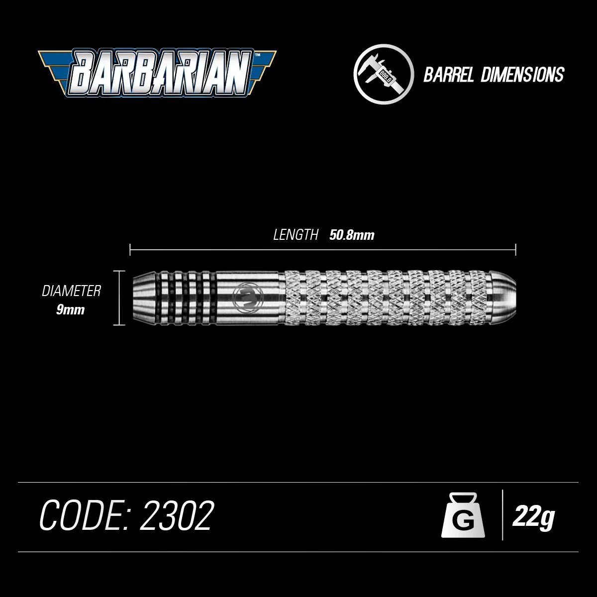 Winmau Barbarian Inox Steel 22G Darts - Image 4